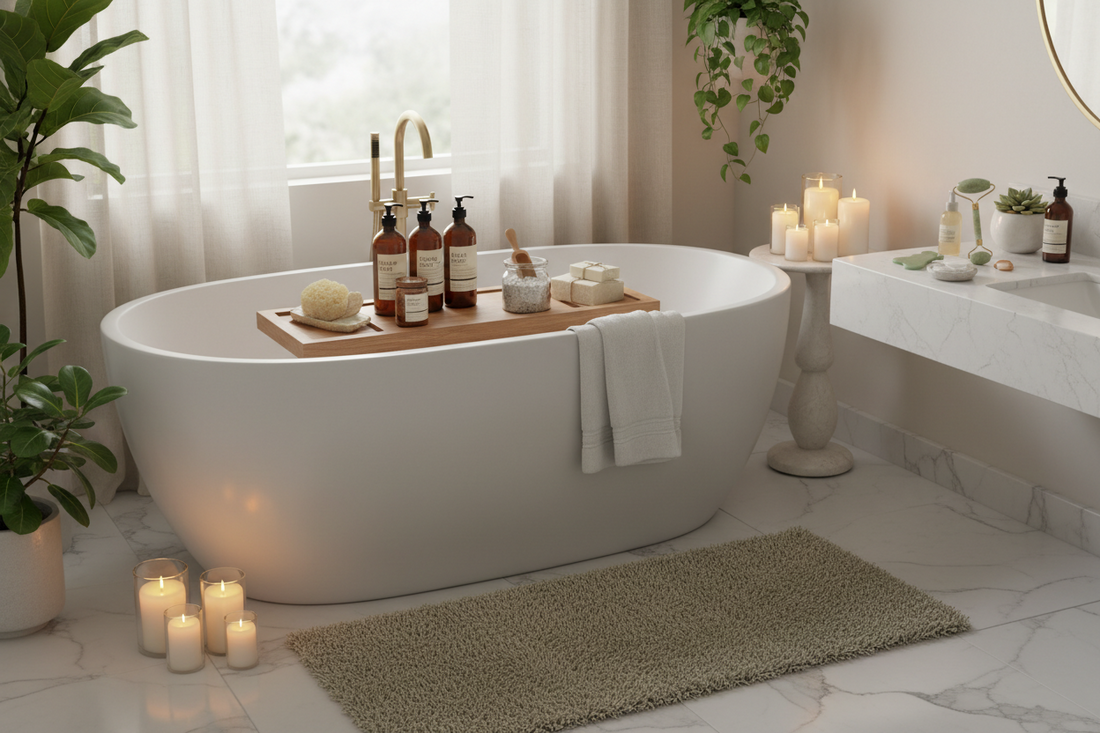 Creating a Spa-Like Bathroom Retreat With Bath Sets & Kits, Bathroom Bath Rugs, and Skin Care Tools