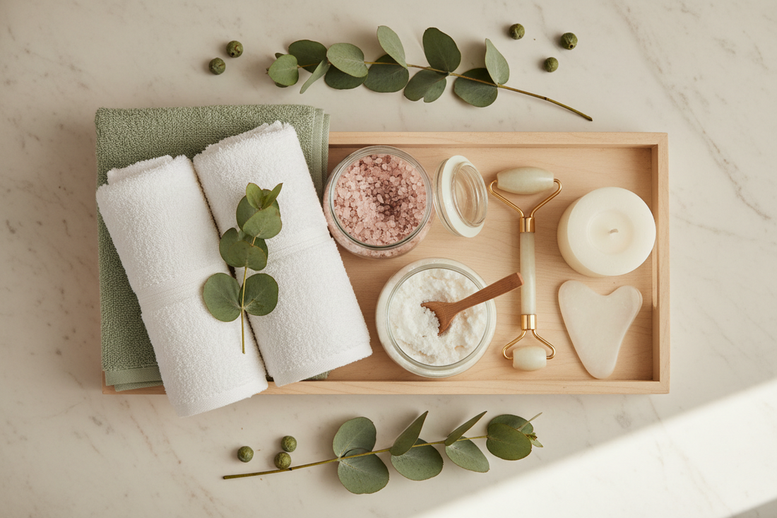 How Bath Sets & Kits, Towels, and Skin Care Tools Create a Spa-Inspired Bathroom Routine