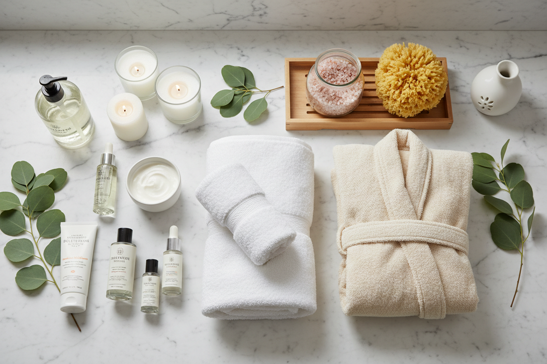 How Bathroom Linen Sets, Bathing Accessories, and Skin Care & Sunscreens Create a Spa-Level Daily Routine