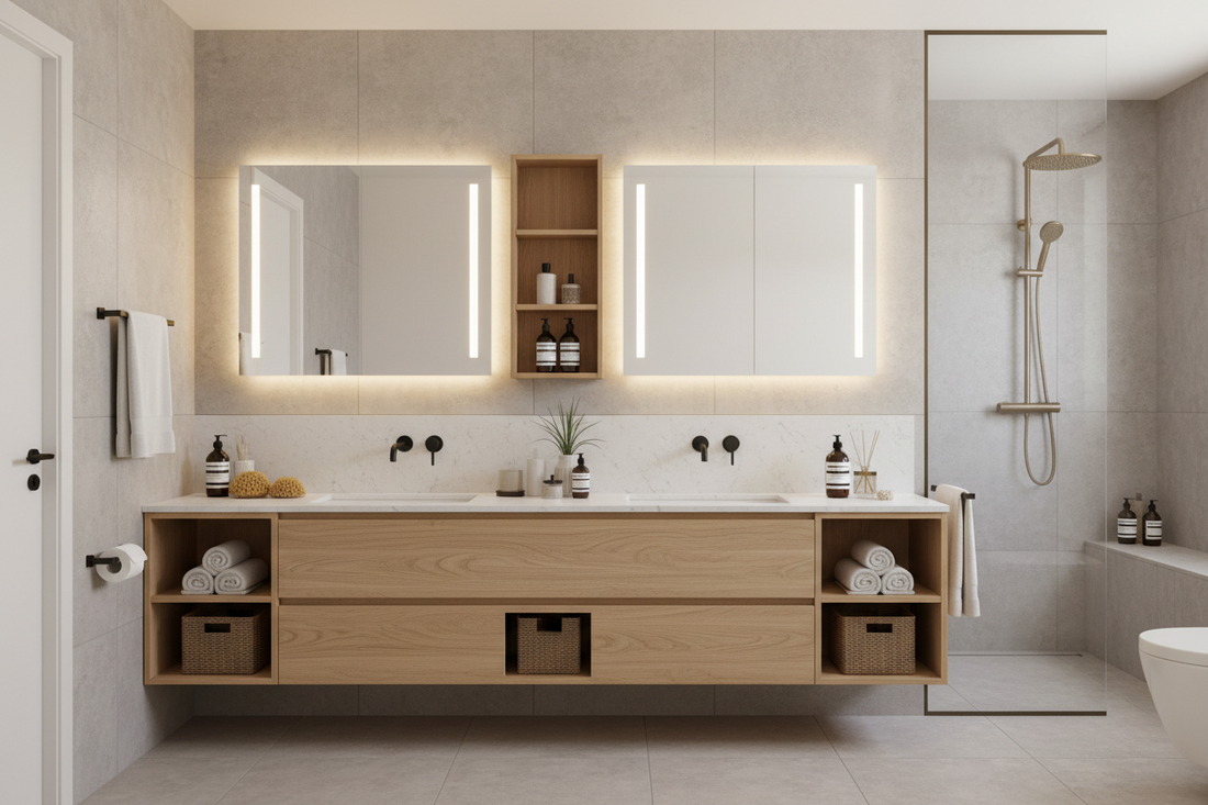 Modern Bathroom Optimization: Storage & Organization with Mirrors and Bathroom Hardware for Functional Elegance