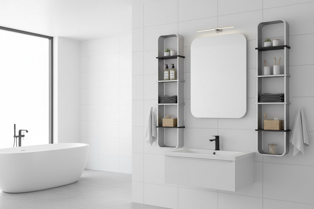 Modern Bathroom Rack & Mirror Systems for Organized Living