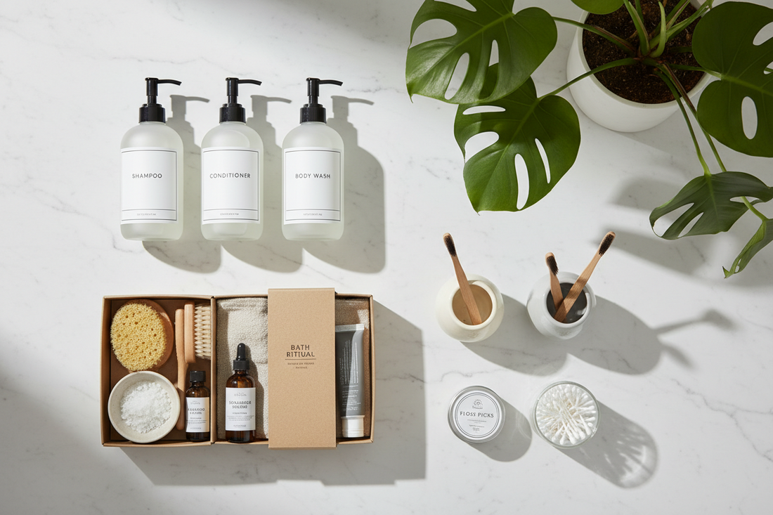 Smart Bathroom Essentials: Using Refillable Containers, Bath Sets & Kits, and Bathroom Toothbrushes & Accessories for a More Organized Space