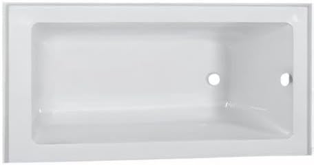Fine Fixtures Acrylic, Fiberglass Alcove Soaking Bathtub with Integral Apron Front in Glossy White - Right Hand Drain, 60" x 30"