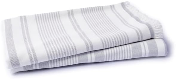 Maisonette Turkish Beach & Bath Towels - 2 Pack (36"x71"), Quick-Dry Cotton Peshtemal for Bath, Beach, Travel, Absorbent, Lightweight, Bathroom, Hammam, and Spa Towels with Eyelash Fringe, Dark Grey