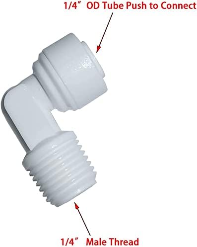 YZM Elbow Male Thread Adapter 1/4" Male x 1/4" OD Tube Quick Connect. - Image 2