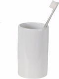 White Toothbrush Holder, Ceramic Bathroom Tumbler Cups,Toothbrush Cup, Bathroom Counter Organizer(300ml)