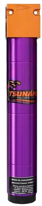 50 CFM, Tsunami 1/2" NPT Industrial Coalescing Oil Removing Filter, Removes Oil by Unknown