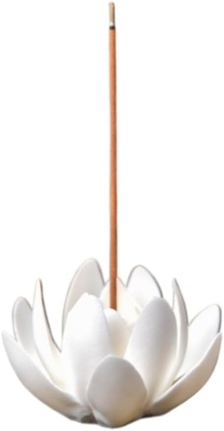Ceramic Handicraft Stick Incense Burners Simulation Lotus Incense Holder by FIYOEO