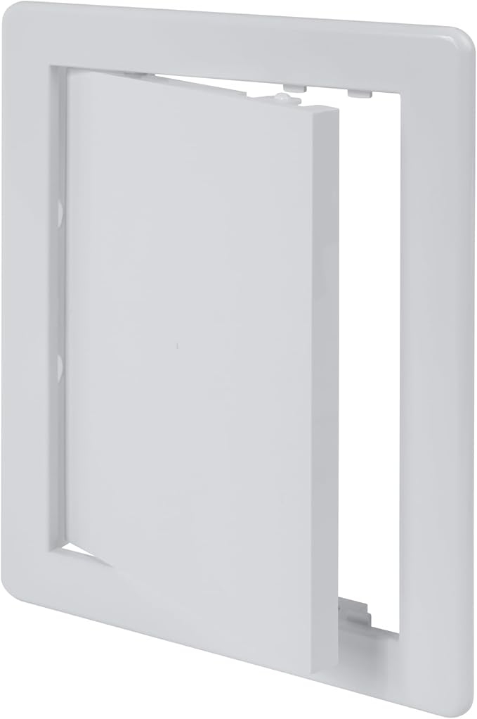 Vent Systems White ABS Plastic Access Panel 6 x 8 Inch (Opening) - Access Door for Drywall, Wall, Ceiling - Electrical, Plumbing Service Wall Hole Cover - Inspection Door - 6.6 x 8.6 Inch (Outer)