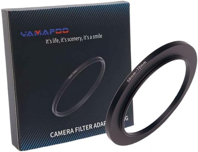 YAMAFOO 58mm to 72mm Step-Up Ring/Step Down Rings Filter Adapter by YAMAFOO