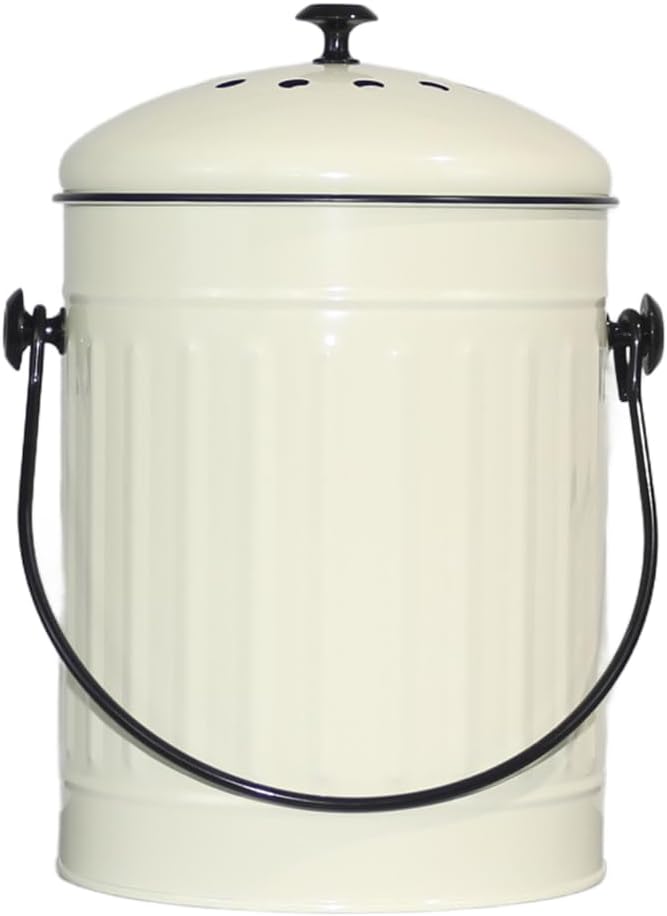 Markson Compost Bin with Airflow Lid and Charcoal Filter 1.5 Gallon Metal - Image 2