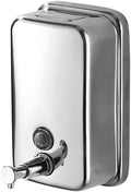 Wall Mounted Soap Dispenser for Bathroom Commercial Wall Liquid Dispenser Stainless Steel Hand Sanitizer Dispenser for Kitchen Garage Office Hotels Restaurants or Home Use 500ml (Chrome Silver)