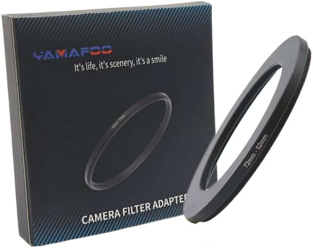 YAMAFOO 72mm to 52mm Step-Up Ring/Step Down Rings Filter Adapter by YAMAFOO