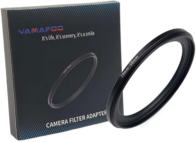 YAMAFOO 72mm to 58mm Step-Up Ring/Step Down Rings Filter Adapter by YAMAFOO