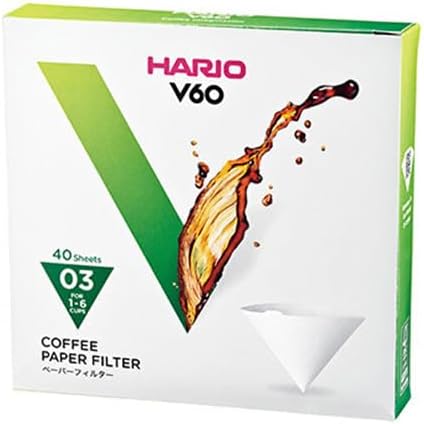 Hario V60 Paper Coffee Filter, Size 03, 40ct Box by Hario