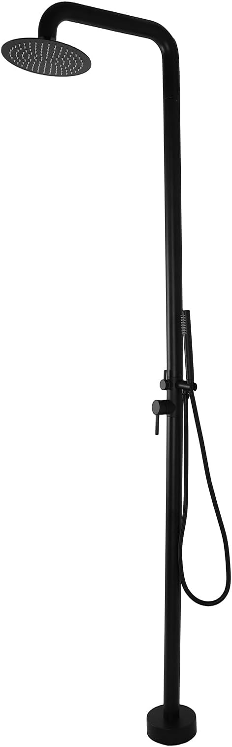 2-Function Height Adjustable Outside Showers with Showerhead Poolside Portable Power Shower with Handheld Sprayer for Backyard Garden/Pool/Beach Courtyard