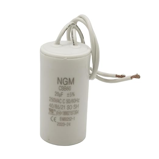 20UF MFD CBB60 Motor Run Capacitor 250VAC Volts Round Cylinder 2 Wires by Resilora