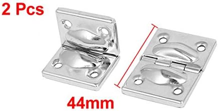 uxcell Toolbox Suitcase Box Metal Hinges Support Silver Tone 44mmx30mm 2pcs - Image 2