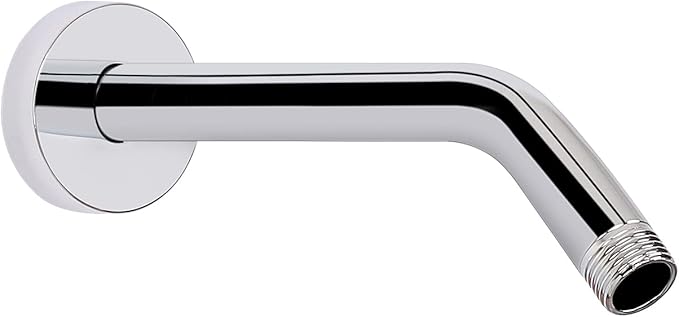 HarJue Shower Arm with Flange and Teflon Tape, Wall Mounted Shower Pipe 304 Stainless Steel Extension Arm for Fixed Shower Head & Handheld (8 Inch, Chrome)