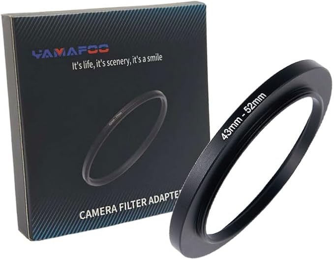 YAMAFOO 43mm to 52mm Step-Up Ring/Step Down Rings Filter Adapter by YAMAFOO