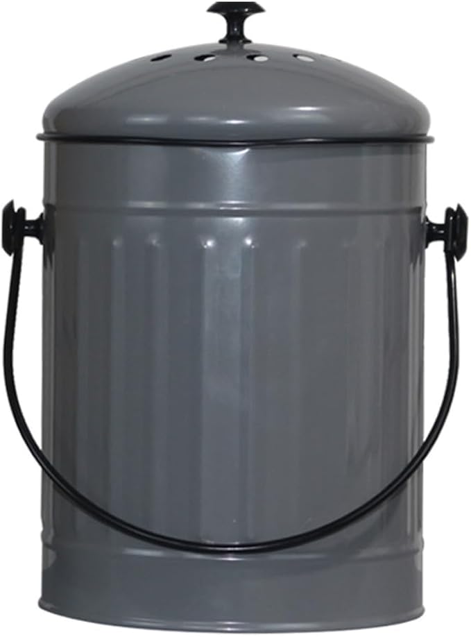 Markson Compost Bin with Airflow Lid and Charcoal Filter 1.5 Gallon Metal Gray - Image 3