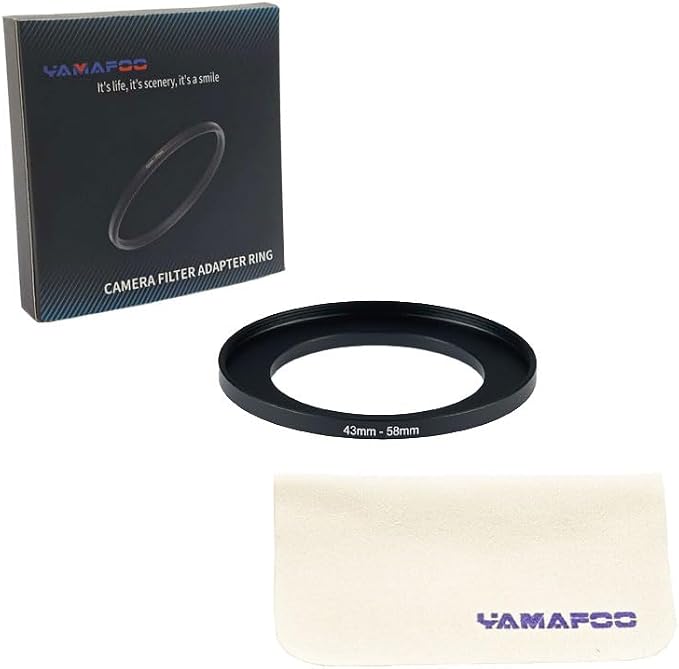 YAMAFOO 43mm to 58mm Step-Up Ring/Step Down Rings Filter Adapter - Image 2