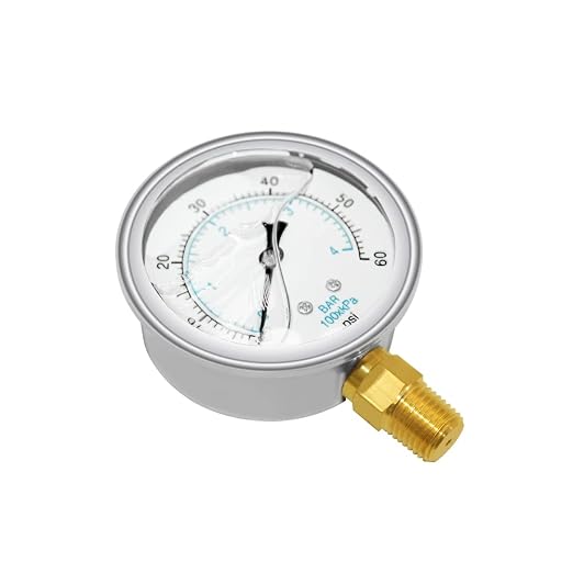 Joywayus Pressure Gauge 0-60 PSI Brass 1/4" NPT Male Thread Lower Mount - Image 3
