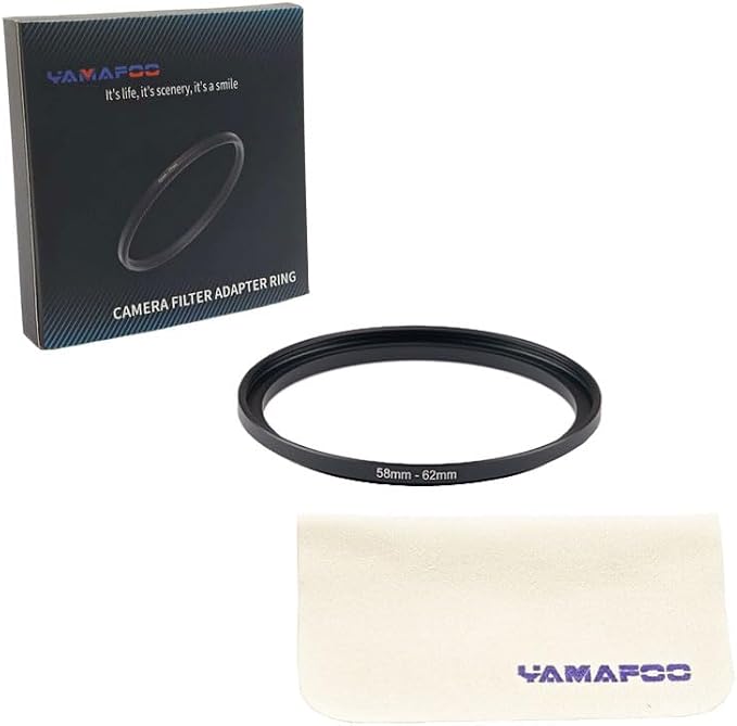 YAMAFOO 58mm to 62mm Step-Up Ring/Step Down Rings Filter Adapter - Image 2