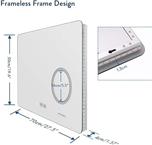 Illuminated LED Bathroom Mirror, Wall Mounted Backlit Makeup Vanity Mirror - Image 7