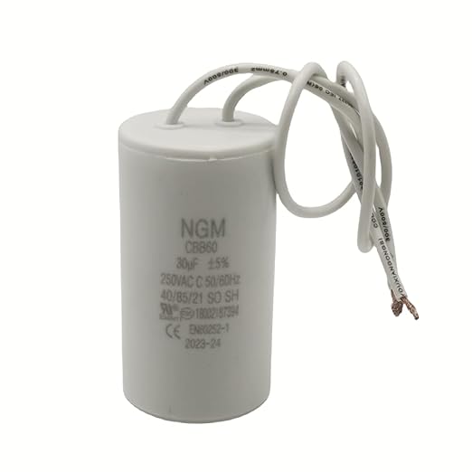 30UF MFD CBB60 Motor Run Capacitor 250VAC Volts Round Cylinder 2 Wires by Resilora