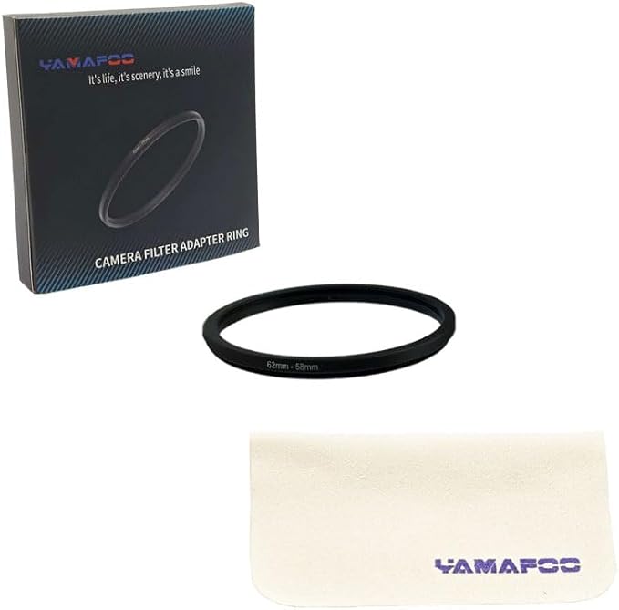 YAMAFOO 62mm to 58mm Step-Up Ring/Step Down Rings Filter Adapter - Image 2