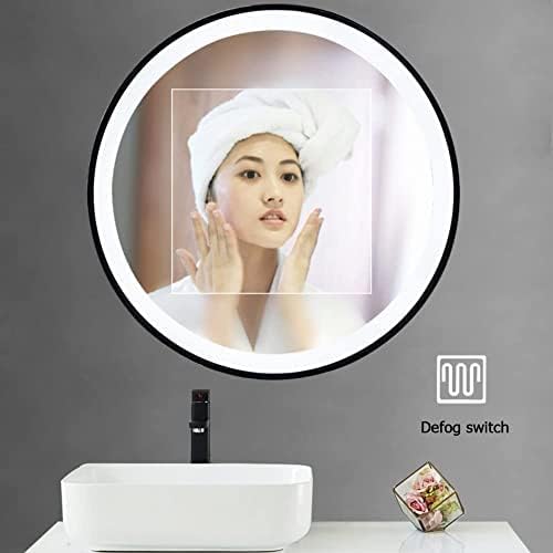 Bathroom Mirror Round Illuminated LED Light Bathroom Mirror, Wall Mounted Mirror - Image 3
