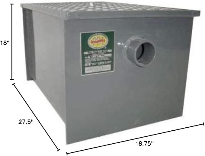 Commercial Carbon Steel Grease Trap Interceptor 50lb - Image 2