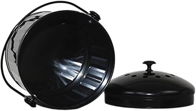 Markson Compost Bin with Airflow Lid and Charcoal Filter 1.5 Gallon Metal Black - Image 4