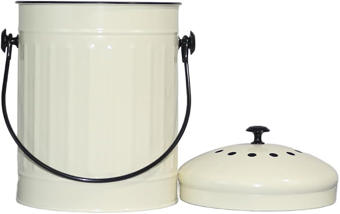 Markson Compost Bin with Airflow Lid and Charcoal Filter 1.5 Gallon Metal - Image 3