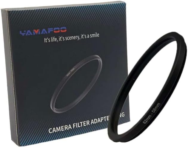YAMAFOO 62mm to 58mm Step-Up Ring/Step Down Rings Filter Adapter by YAMAFOO