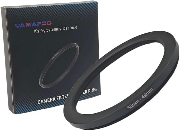 YAMAFOO 58mm to 49mm Step-Up Ring/Step Down Rings Filter Adapter by YAMAFOO