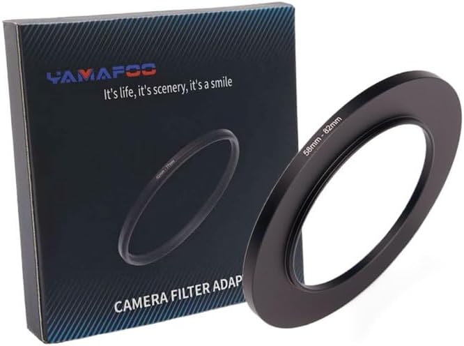 YAMAFOO 58mm to 82mm Step-Up Ring/Step Down Rings Filter Adapter by YAMAFOO
