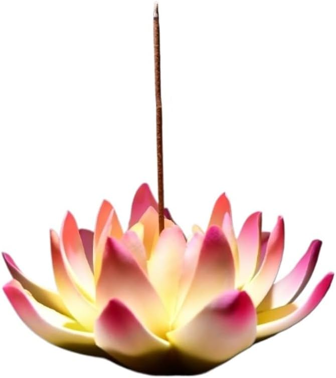 Ceramic Handicraft Stick Incense Burners Simulation Lotus Incense Holder by FIYOEO