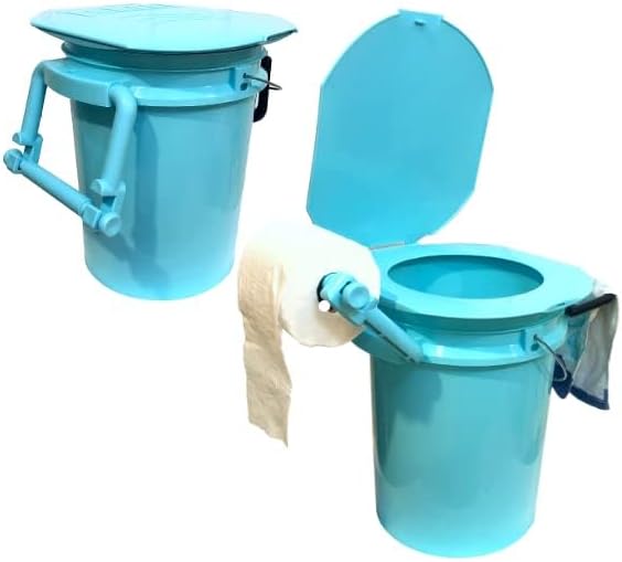 LEE FISHER SPORTS Camping Toilet, Portable Toilet with Toilet Paper, Accessory Holder-Great for Fishing, Boating, Camping, Hunting, Hiking, Outdoor Activities. (Toilet Paper, Accessory not Included)