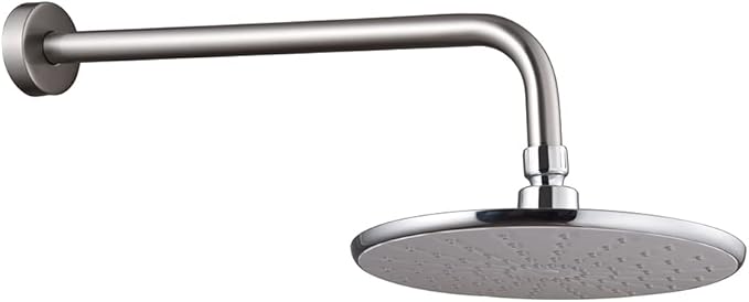 16 Inch Shower Arm with Flange,Stainless Steel 90 Degree Rain Shower Head Extension Arm,Wall-Mounted Shower Head Arm for Fixed Shower Head,Brushed Nickel