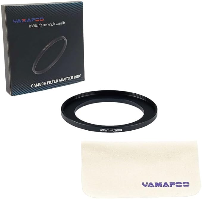 YAMAFOO 49mm to 62mm Step-Up Ring/Step Down Rings Filter Adapter - Image 2