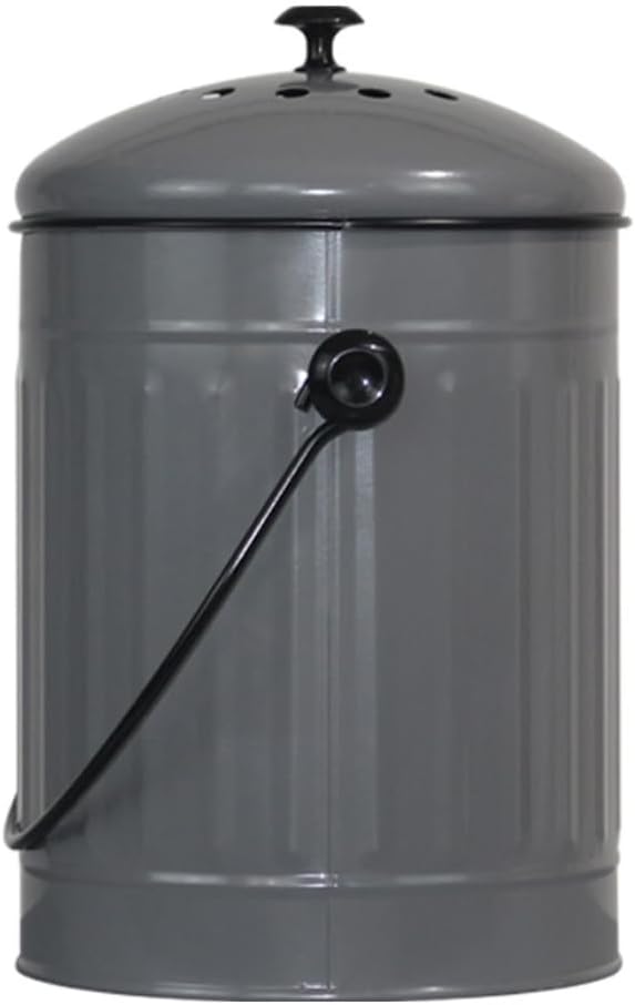 Markson Compost Bin with Airflow Lid and Charcoal Filter 1.5 Gallon Metal Gray - Image 2