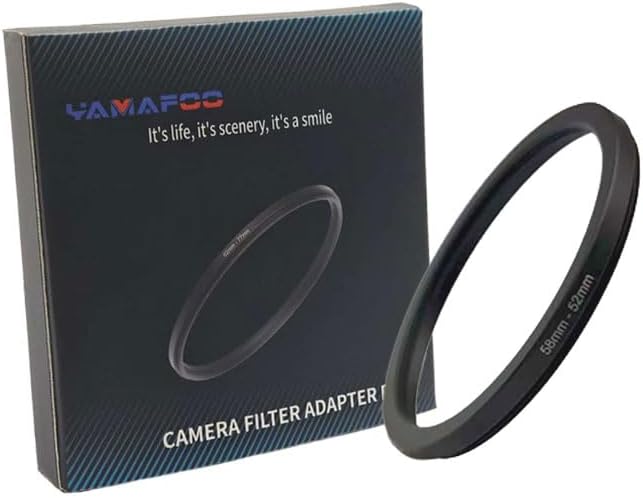 YAMAFOO 58mm to 52mm Step-up Ring/Step Down Rings Filter Adapter by YAMAFOO