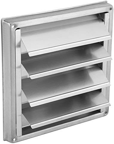 Extractor Fan Outlet, 100mm Stainless Steel Wall Air Vent Outdoor Filter Square by Unknown