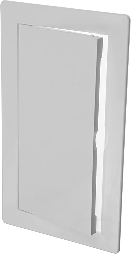 6" x 10" White Plastic Access Panel. Service Shaft Door Panel. Plumbing, Electricity, Heating, Alarm Wall Access Panel for Drywall. Bathroom Services Access Hole Cover. (6" x 10")