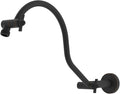 Hibbent All Metal Upgraded 18'' Shower Head Extension Arm, Shower Arm with Flange, Brass Flexible Height & Angle Adjustable Shower Extender with Lock Joint, Universal Connection, Oil Rubbed Bronze