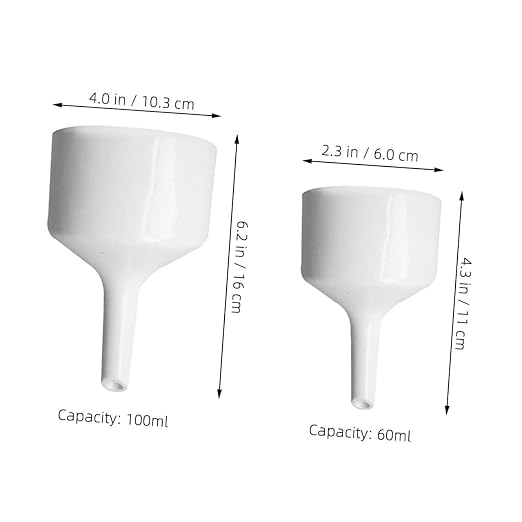 Veemoon 2pcs Buchner Funnels Set 100ml and 60ml White Scientific Filter Funnels - Image 2