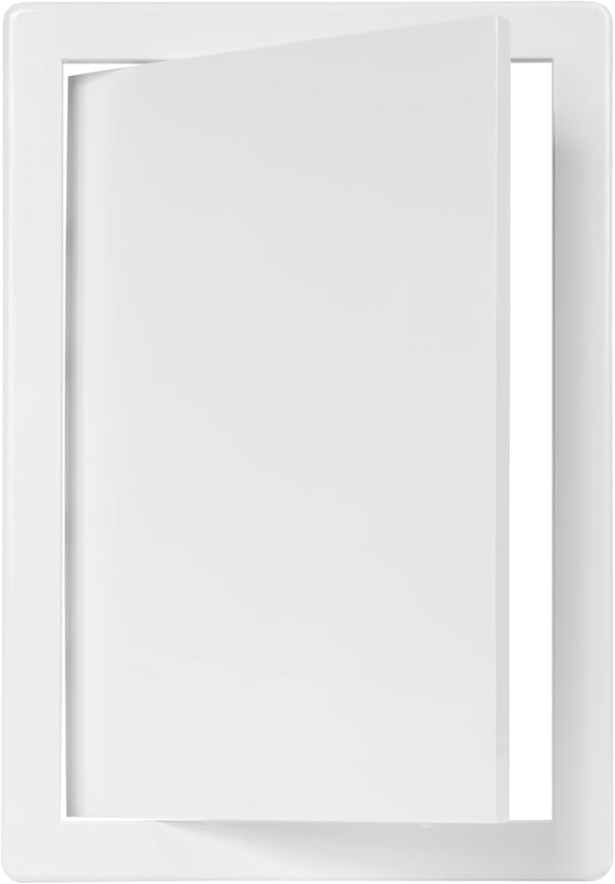 8" x 12" White Plastic Access Panel. Service Shaft Door Panel. Plumbing, Electricity, Heating, Alarm Wall Access Panel for Drywall. Bathroom Services Access Hole Cover.