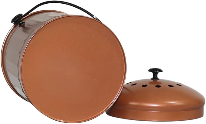 Markson Compost Bin with Airflow Lid and Charcoal Filter 1.5 Gallon Metal Copper - Image 5